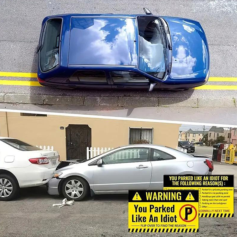 50pcs Bad Parking Cards You Parked Like An Idiot Funny Cardboard Parking Violation Cards With Multi Violation Reasons