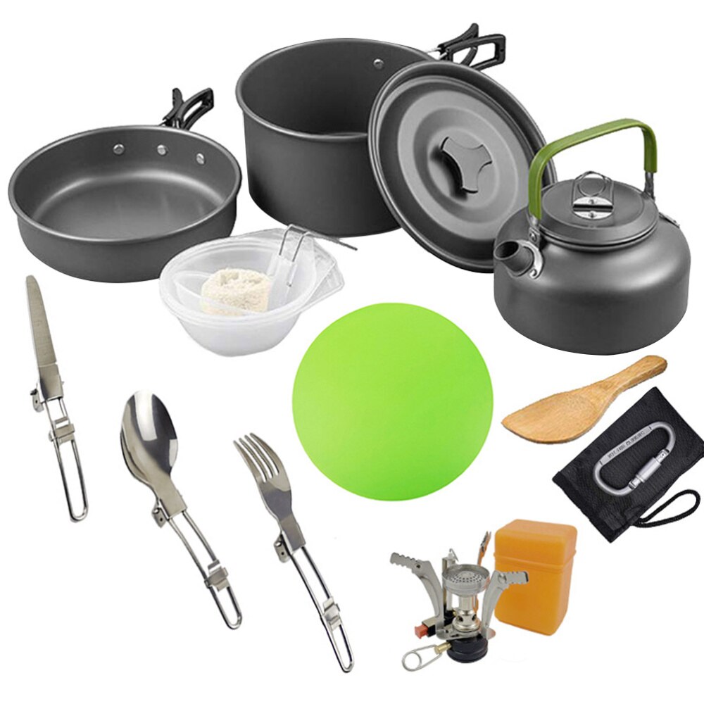 1 Set Portable Lightweight Durable Cookware Cooker Cooking Utensil for Mountaineering Picnic: Default Title