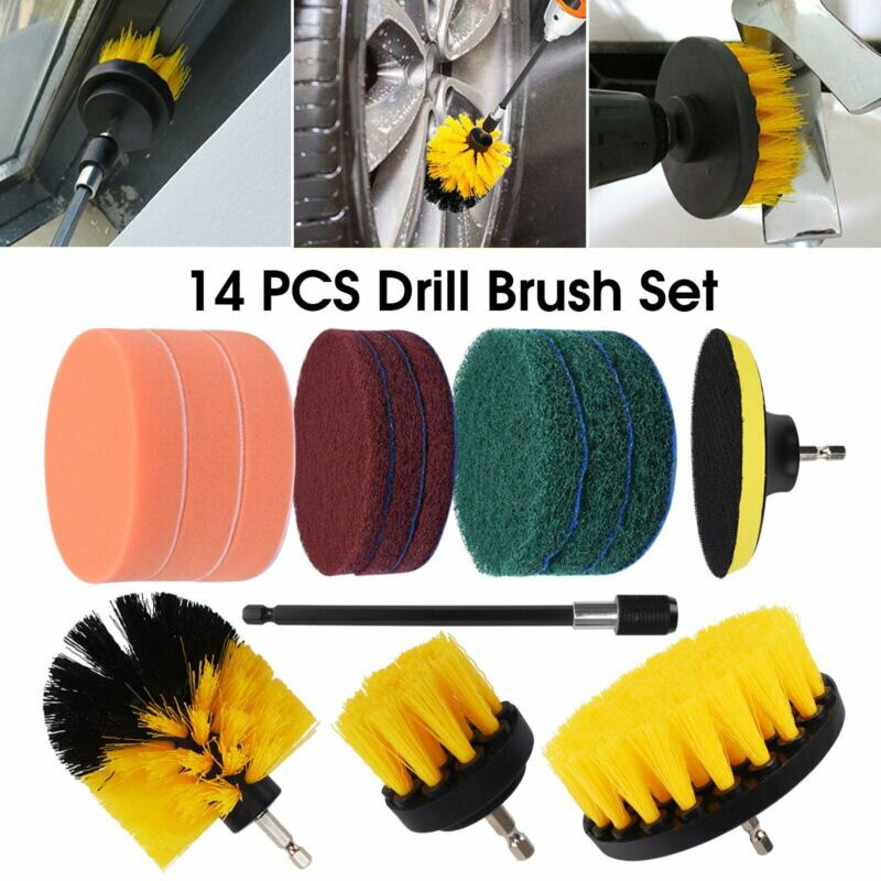 14PCS/Set Cleaner Combo Tool Power Scrubber Tub Sinks Shower Door Tracks