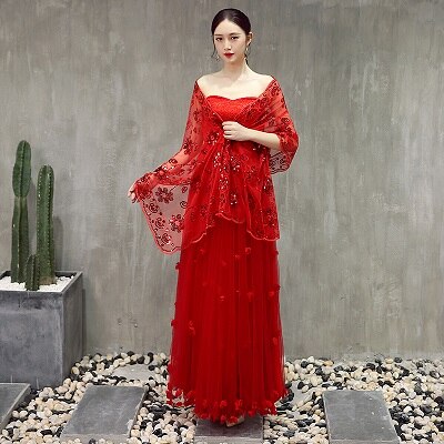 Pailletter bolero kvinder scalf sommer efterår kapper til aften fest kjoler: Rød