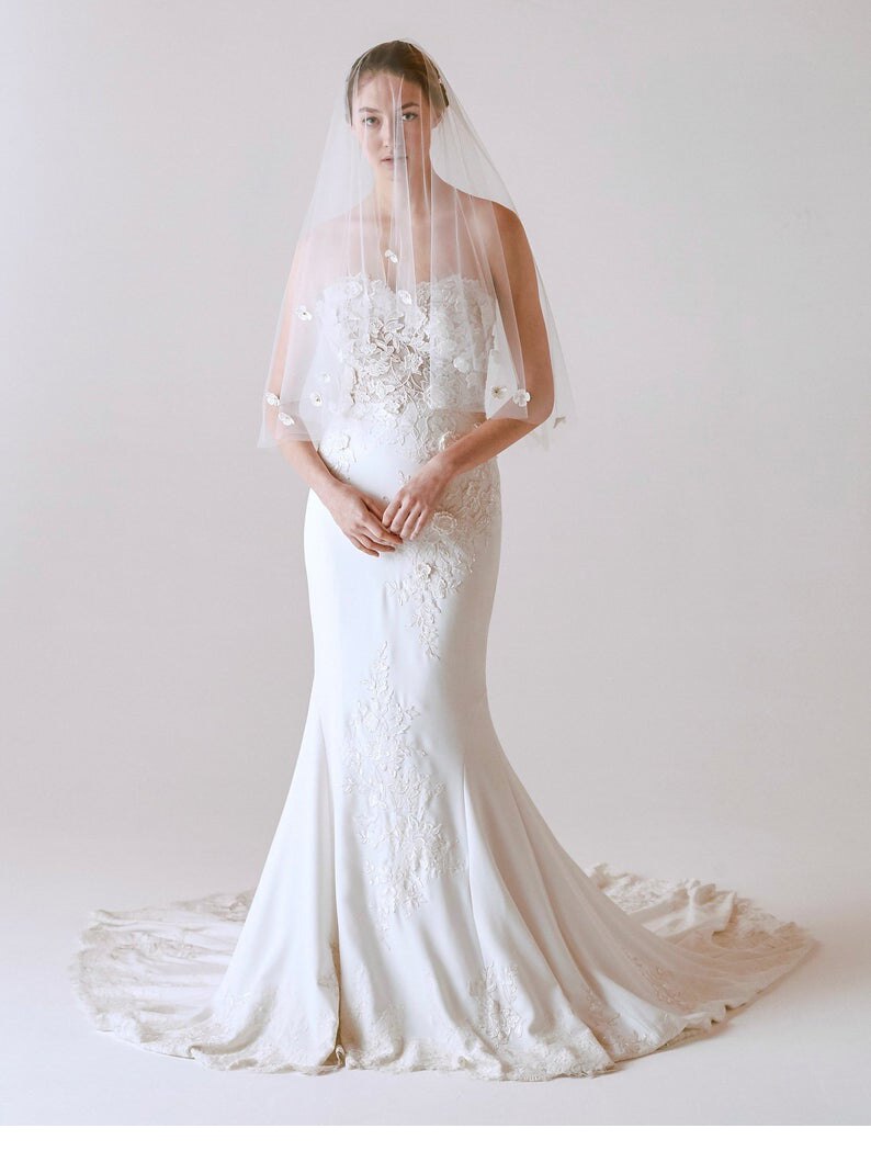 mariage mariée voile court applique strass voile avec peigne mariée 2 couche velo de novia robe de mariage