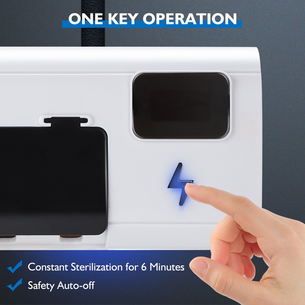 UV Toothbrush Holder Solar Energy Bathroom Storage Box Multi-function Storage Holder USB Charge 6 Minutes Regular Disinfection