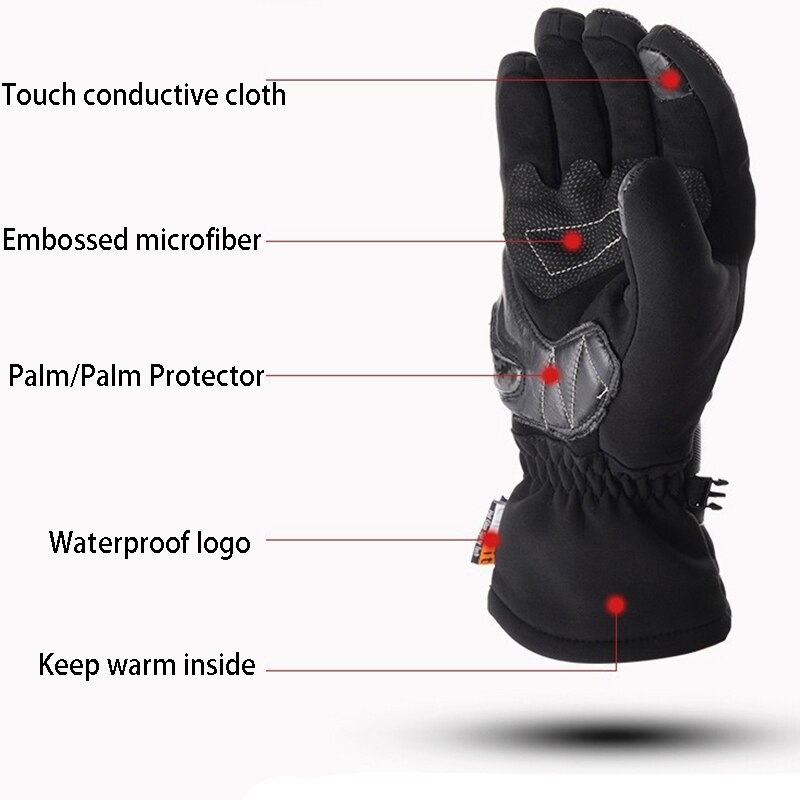 Masontex gants d'hiver Moto hommes étanche Contact Sn Moto gants Motocross gants doigt complet noir