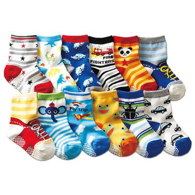 24 stücke = 12 paar Anyongzu Karikatur Art Herbst Winter Reine Baumwolle Jungen Mädchen Anti Schleudern Socken 1-3t Baby Socken 10-12cm: 2