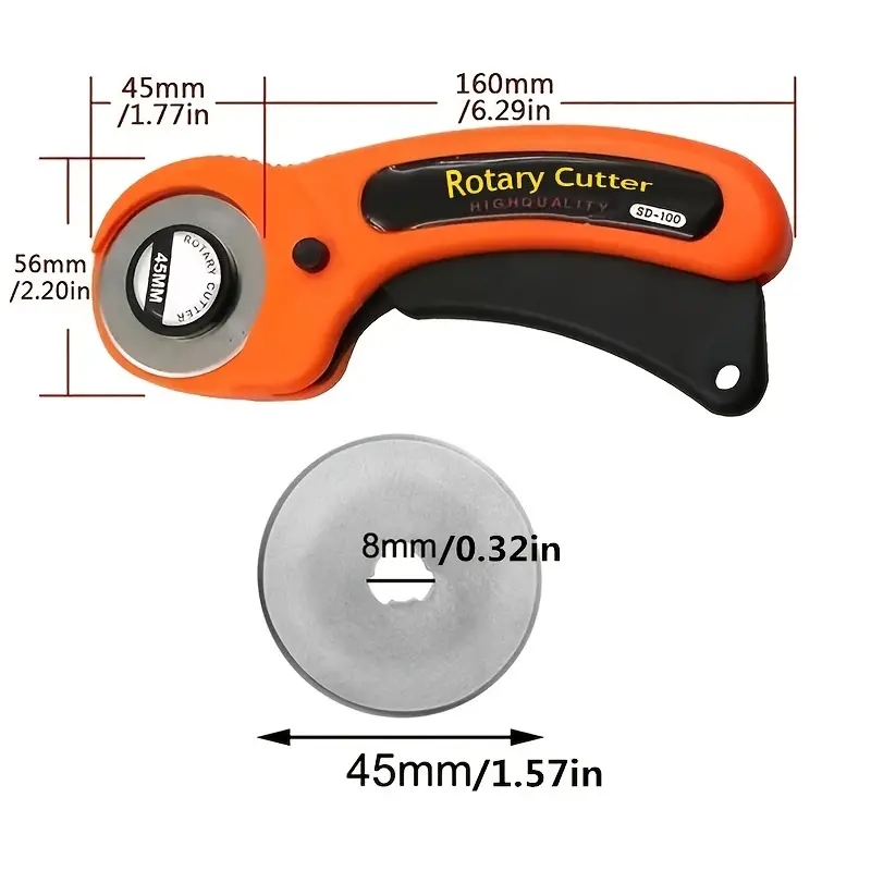 Juego de cortador rotativo de 45mm/1,57 pulgadas, cuchillas para tela, corte Circular, acolchado, Patchwork, cuero, herramienta de costura artesanal, herramienta de mano DIY, 1 unidad: Verde claro