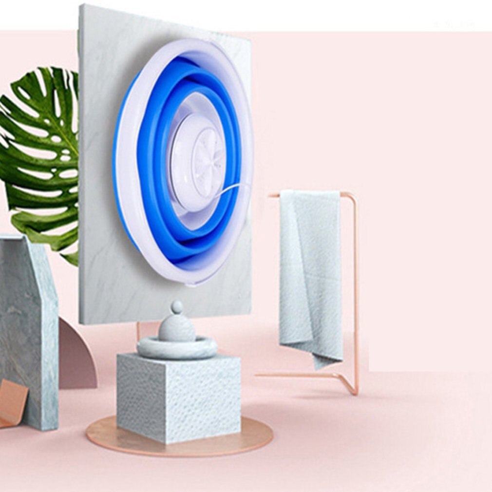 Student Dormitory Usb Plug-In Portable Ultrasonic Automatic Folding Bucket Hanging Mini Washing Machine