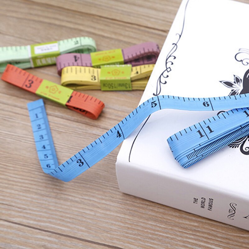 Junejour 1.5M Sewing Ruler Meter Sewing Measuring Tape Body Measuring Ruler Sewing Tailor Tape Measure Soft Random Color