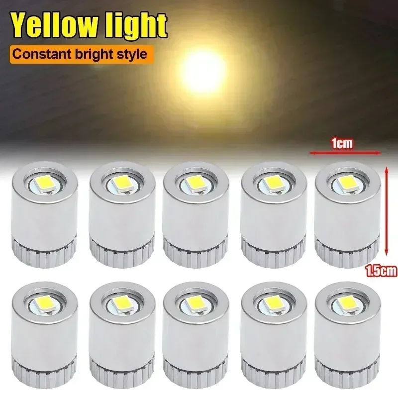 50/10 Uds Mini bombilla de luz LED pequeña luces coloridas lámparas alimentadas por batería para linterna artesanía iluminación pequeña decoración luminosa: YELLOW / 4 ud