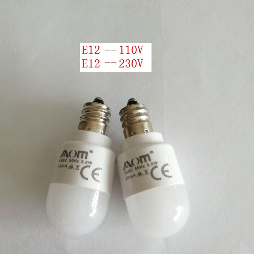 Bombillas de luz LED para máquina de coser Singer Home, 0,8 W, 230 voltios, tipo de empuje LED-BA15D110V, E12, E14, B15, 1 ud.