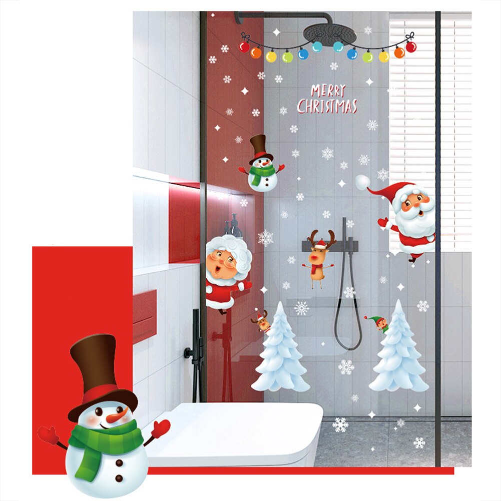 Window Glass Door Self-Adhesive Wall Stickers Year Christmas Decoration Merry Christmas Stickers Window Stickers Ornaments