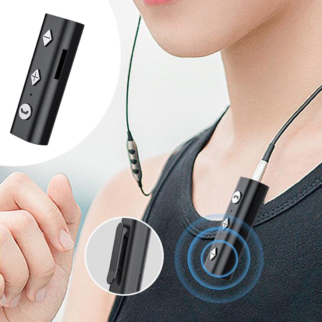 Black Bluetooth 5.0 Receiver Music Transmitter Adapter For Earphone Easy Use