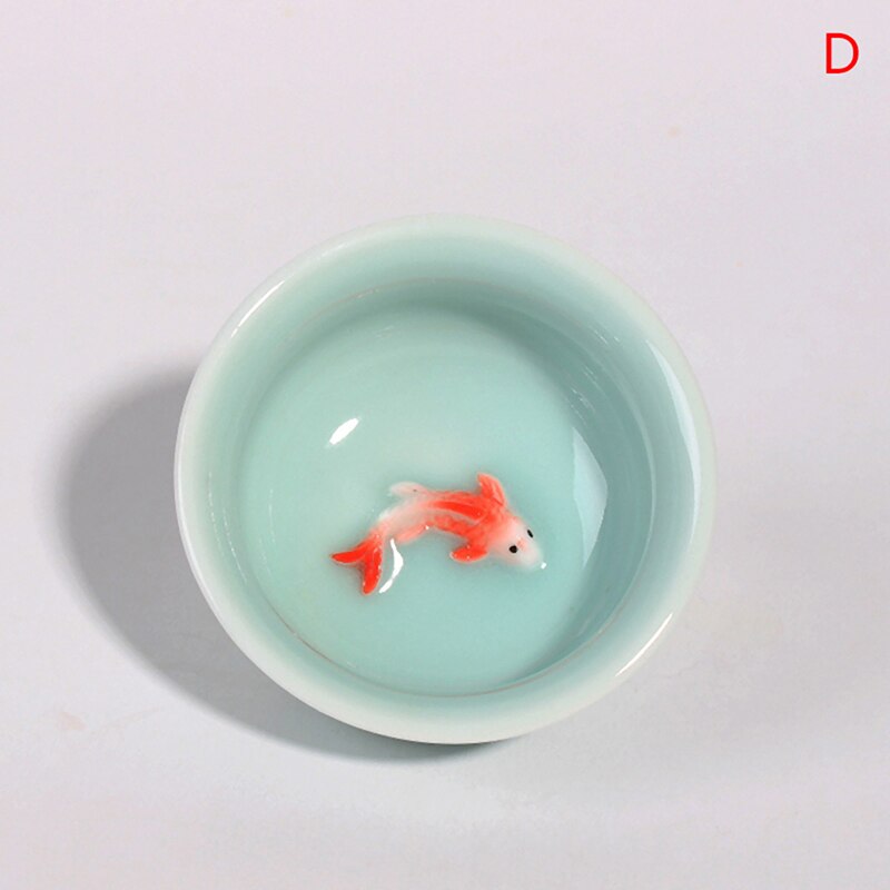 1PCS Chinese Tea Cup Porcelain Celadon Fish Teacup Set Teapot Drinkware Ceramic China Kung Fu Tea Set Ceramic Cup Chinese: D