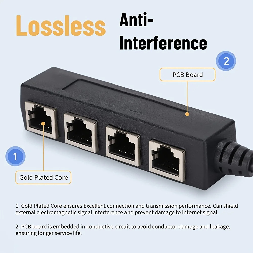 Adaptateur réseau répartiteur de câble Ethernet RJ45, séparateur Ethernet 1 à 3 câbles adaptateur de connecteur Ethernet Super LAN approprié cat 6