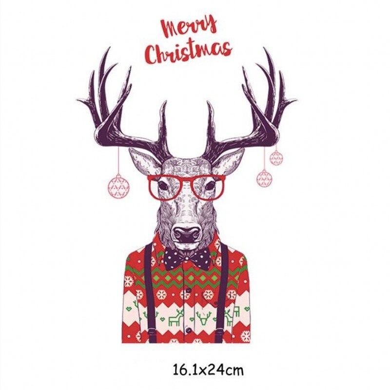 Leuke kerst strijkpatches, wasbare diy accessoire voor kleding, warmteoverdracht t-shirt thermische stickers: 10
