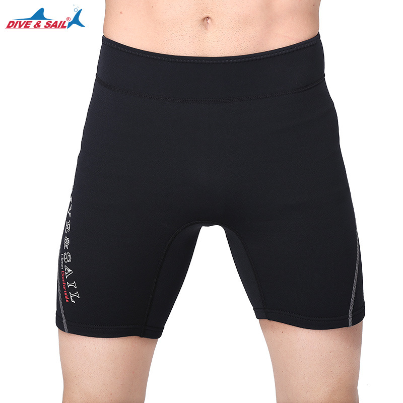 DIVE&SAIL 1.5mm Neoprene Diving Shorts Men Women Wetsuit Winter Warm Swimming Trunks Beach Short Pants for Rowing Diving Surfing