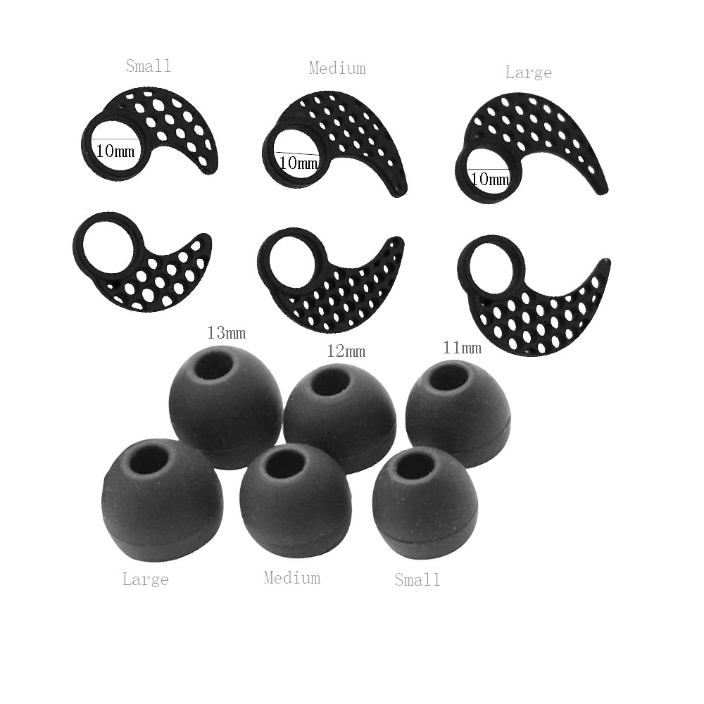 Silicone Earhooks Earbuds Ear Tips Ear Cushions For JayBird BlueBuds X X2 & X3 Bluetooth Sport Headset Replacement