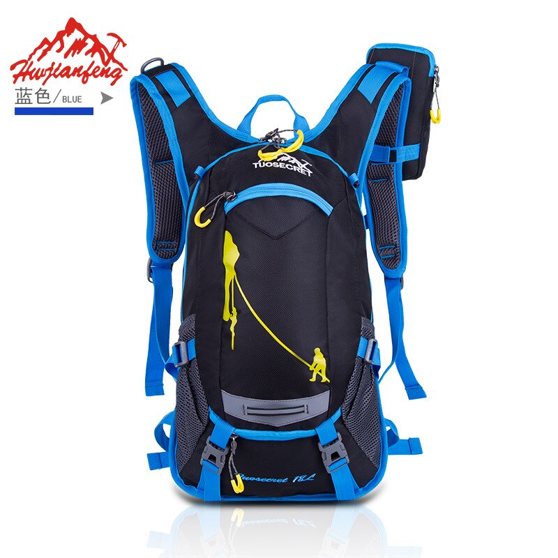 Outdoor mountainbike rugzak toerisme reizen fietsen rugzak waterdichte bergbeklimmerstas met helmnet 18l: Blauw / Ander