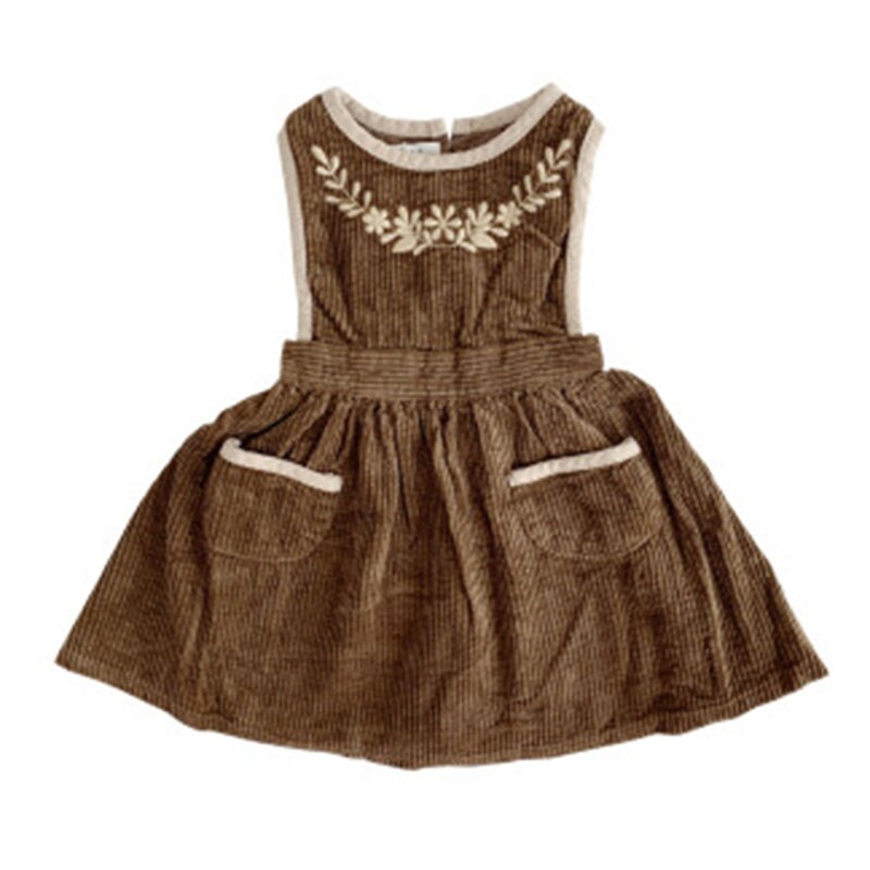 Toddler Girl Winter Vintage Embroidered Dress Cara...  Grandado