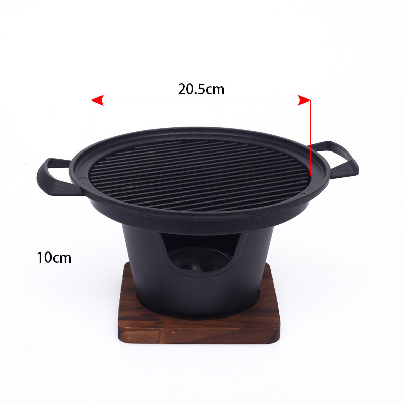 Mini BBQ Grill Household Smokeless Barbecue Grill Home Garden Outdoor BBQ Oven Plate Roasting Cooker Meat Tools Alcohol Stove: A