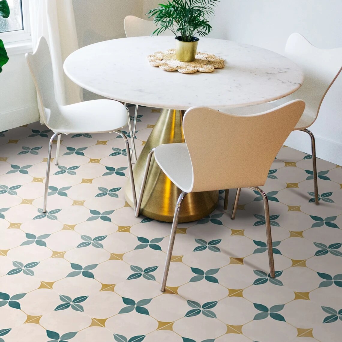 Kitchen Adhesive Tiles Sticker Floor Bathroom Decoration Peel And Stick Backsplash Waterproof Evening Star Teal peel and stick t