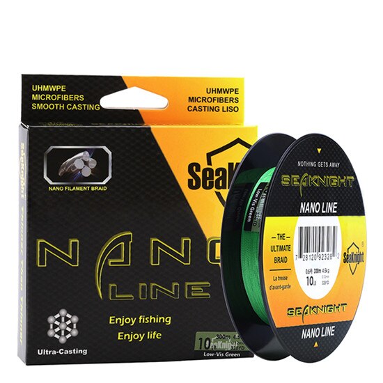 Seaknight NANO 300 m 4 strands stranded fishing lines PE multifilament fishing line 4lb 6lb 8lb 10lb diameter 0.07-0.12mm: green / 0.6