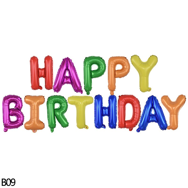 12 Style 16inch HAPPY BIRTHDAY Letters Foil Balloon Banner Set for Kids Adult Birthday Party Decoration Boy Girl Alphabet Ballon: B09