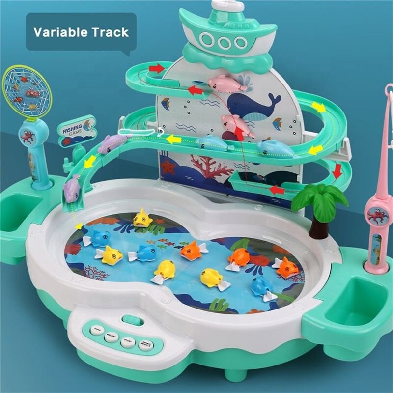 freundlicher Angeln Spiel Spielzeug Variable Spur Mini Schwimmbad Angeln Plattform Wasser Spielen Spiel Pädagogisches Lernen Magnetische Spielzeug Für freundlicher