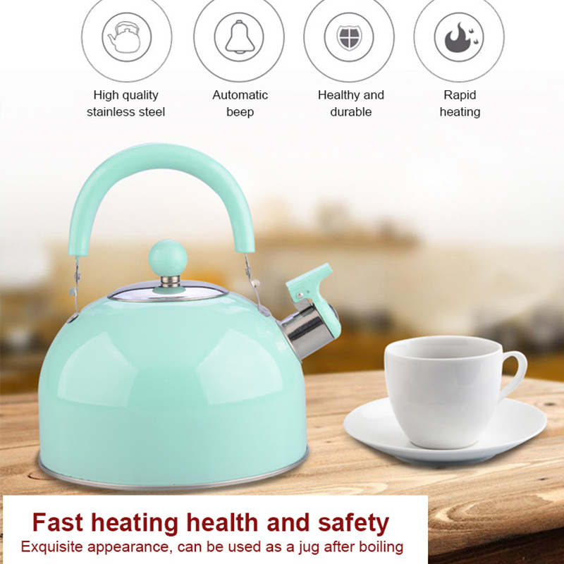 Bouilloire en acier inoxydable 2.5L Portable épaissi couleur intestinale dôme plat cuisinière à gaz bouilloire ménage maison cuisine moderne chaude