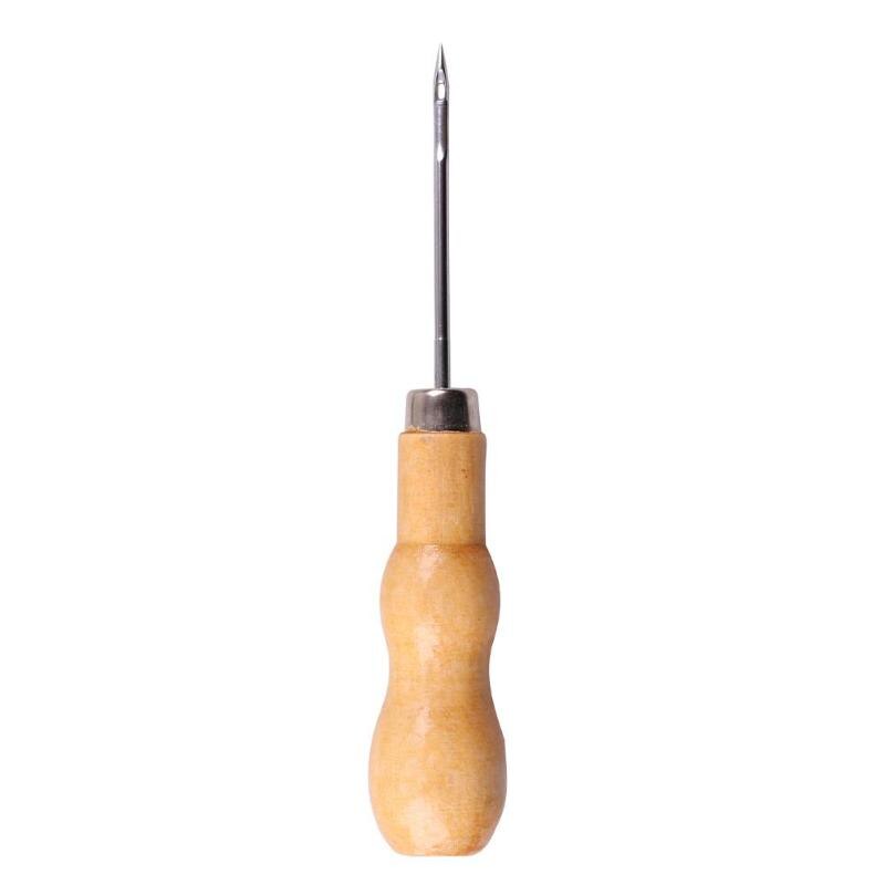 1 pc/2 piezas/5 piezas mango de madera punzón de coser mano grapadora de lona de cuero de herramientas de reparación de Leathercraft herramientas de cuero