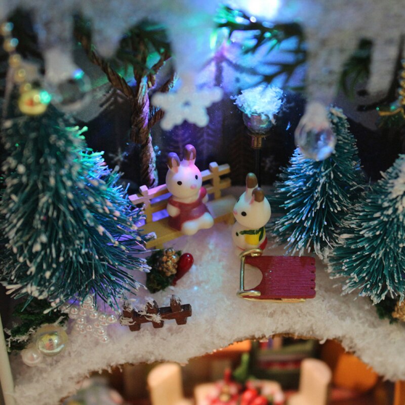 * SNEEUW DROOM * Soorten Houten Speelgoed DIY Miniatuur Box Theater Houten Speelgoed Mini Poppenhuis Model Verjaardag Kerstmis Nieuwjaar speelgoed