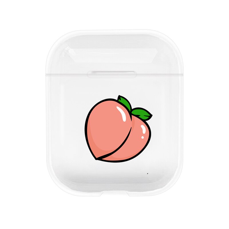 Fruit Transparent Cute Case For Apple airpods Case Cover Summer Peach Bluetooth Earphone Case For Airpods Headphone Hard Case: I200108