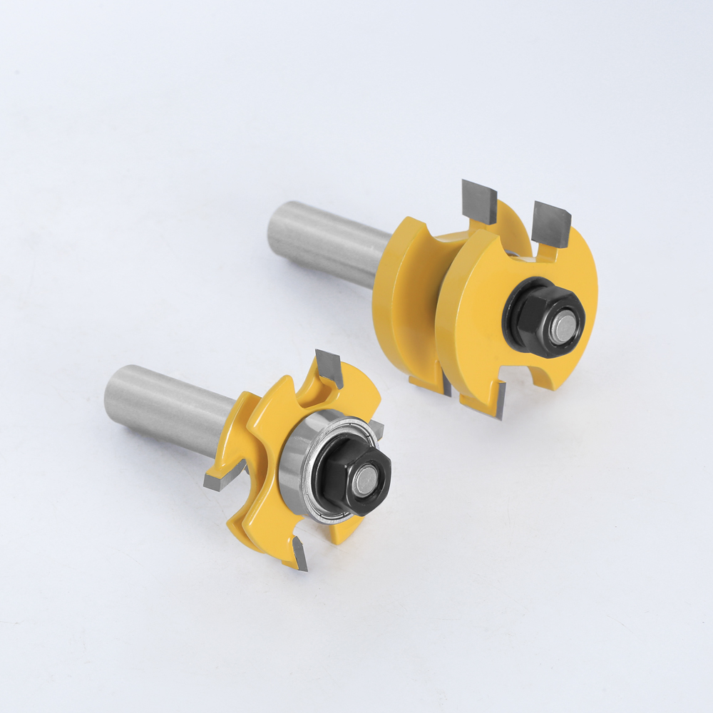 2 stk sett 12mm 1/2 &quot; skaft tappkutter gulv trebit t type justerbart spor &amp; freser med fres til trebearbeiding