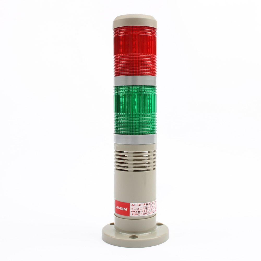DC 12V/24V AC 110V 220V Industrial Signal Tower Lamp Flash Warning Stack Light LED model Normal Red Green with buzzer