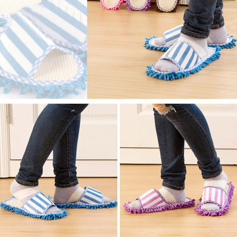 Unisex lavable polvo zapatillas mopa zapatos microfibra limpieza casa zapatillas mopa multifuncional limpieza de suelo zapatos cubierta