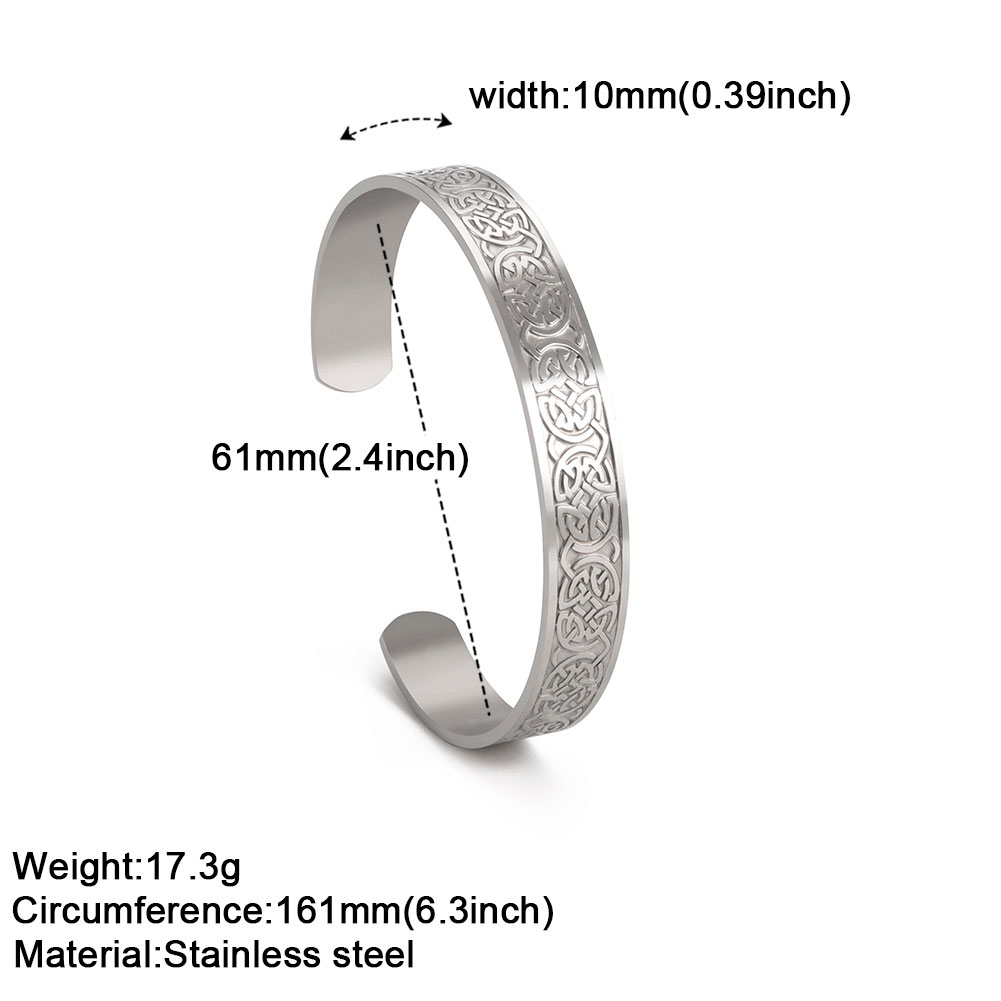 Bracciale rigido vichingo Triquetra per uomo ragazzo in acciaio inossidabile buona fortuna nodo celtico amuleto Vintage ▾ nodi irlandesi braccialetto gioielli regalo: Zinco bianco blu placcato