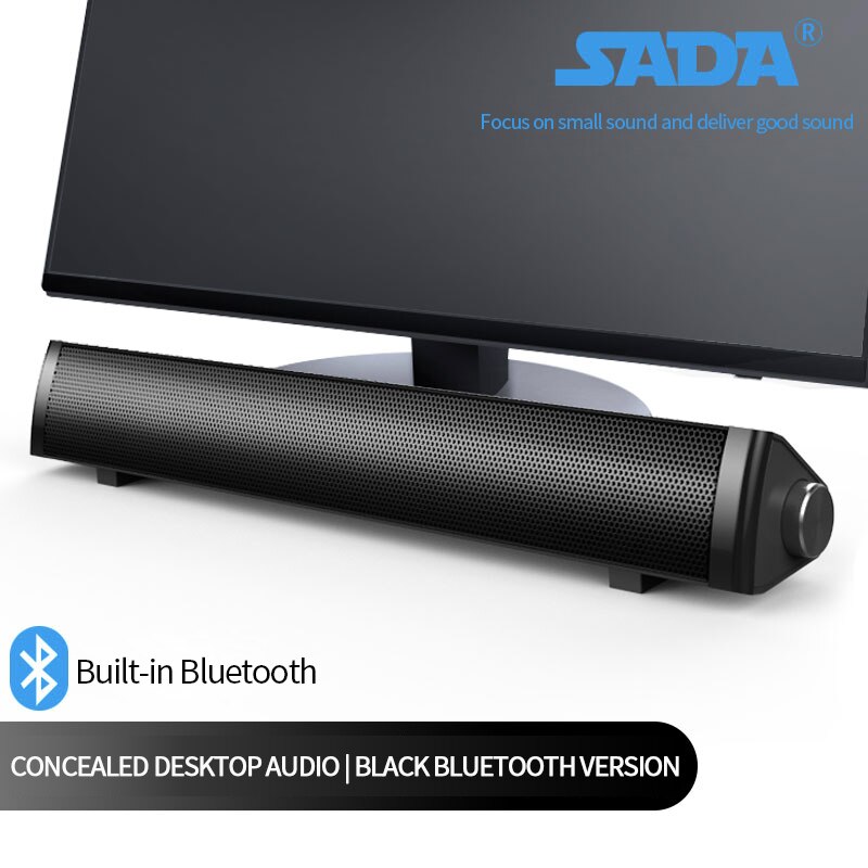 Computer Speakers Subwoofer Wireless Bluetooth Speakers Soundbar tv Bass Surround Sound Box for PC Laptop phone Tablet MP3 MP4: Black Bluetooth