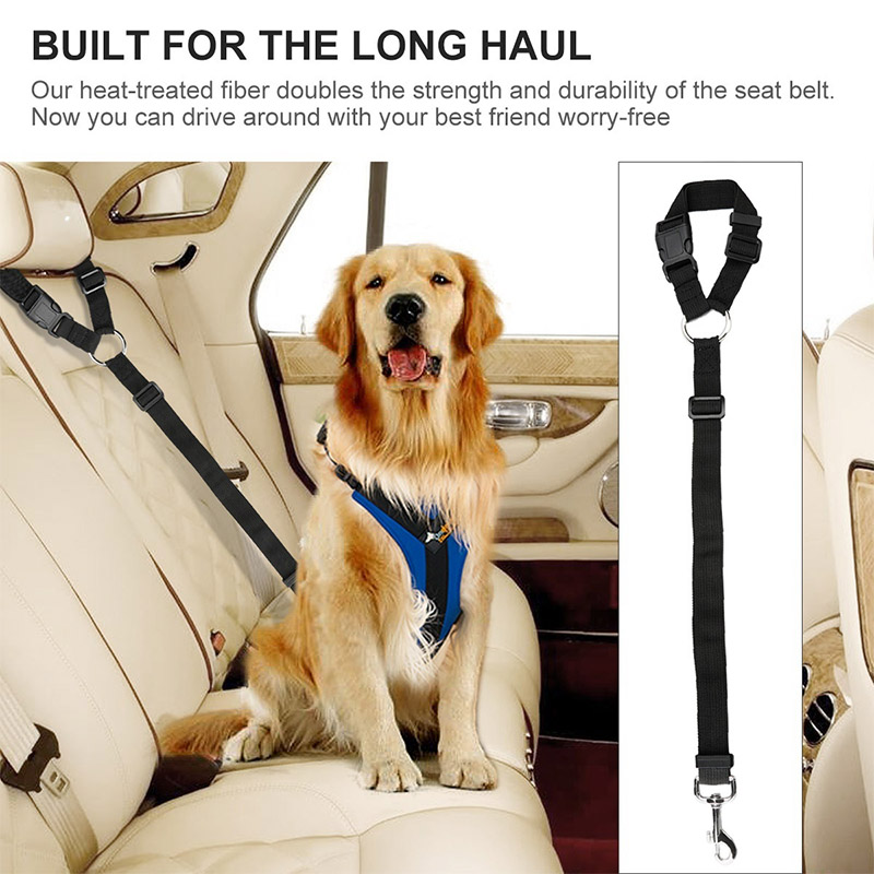 Sikkerhedssele til kæledyr, der kan justeres hundekat, bilsele, sikkerhedsseler førerens sikkerhedssele, lavet af nylonstof