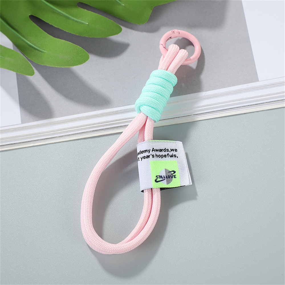 Llaveros con cordón tejido , llaveros de cuerda trenzada antipérdida coloridos, llavero de coche, mochila, accesorios colgantes,: Blanco