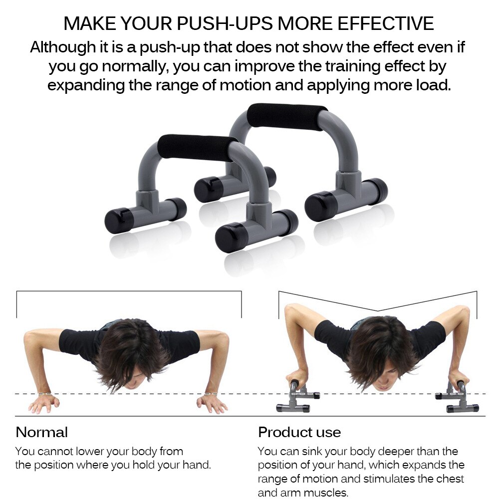 Skumhandtag push-up-stativ plaststänger stödfäste stärka mage bröstmuskler fitness träning pushup-enhet