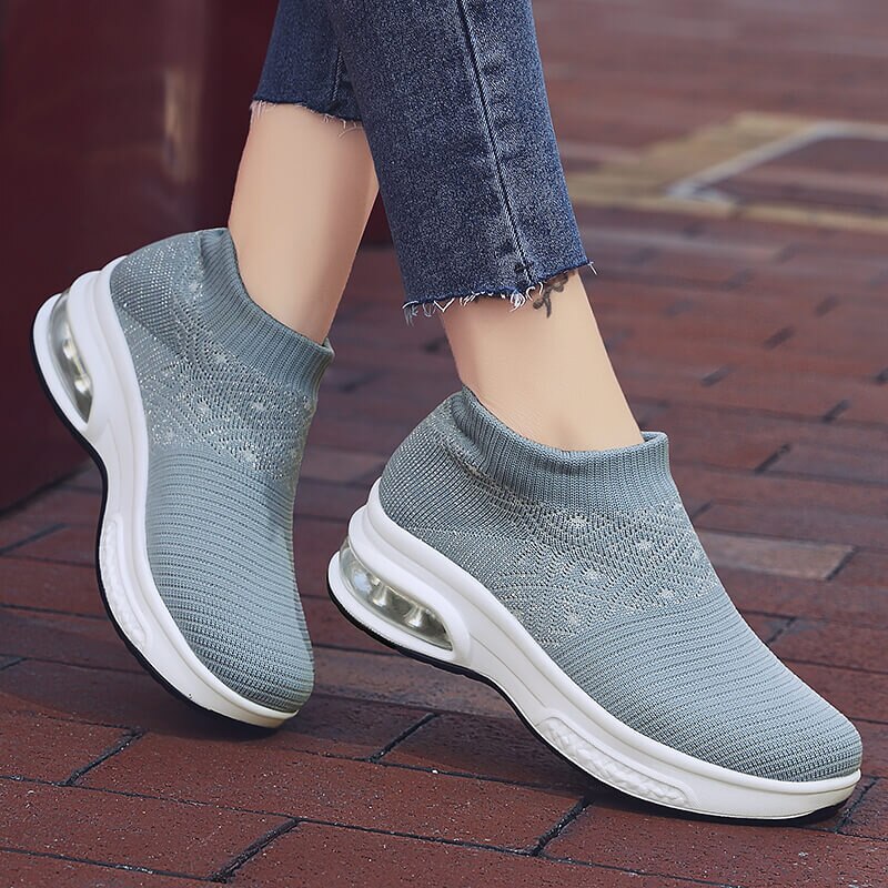 Female Air Cushion Swing Sneakers Non-slip Ladies Jogging Footwear Women High Top Socks Running Shoes Woman Breathable Sneakers