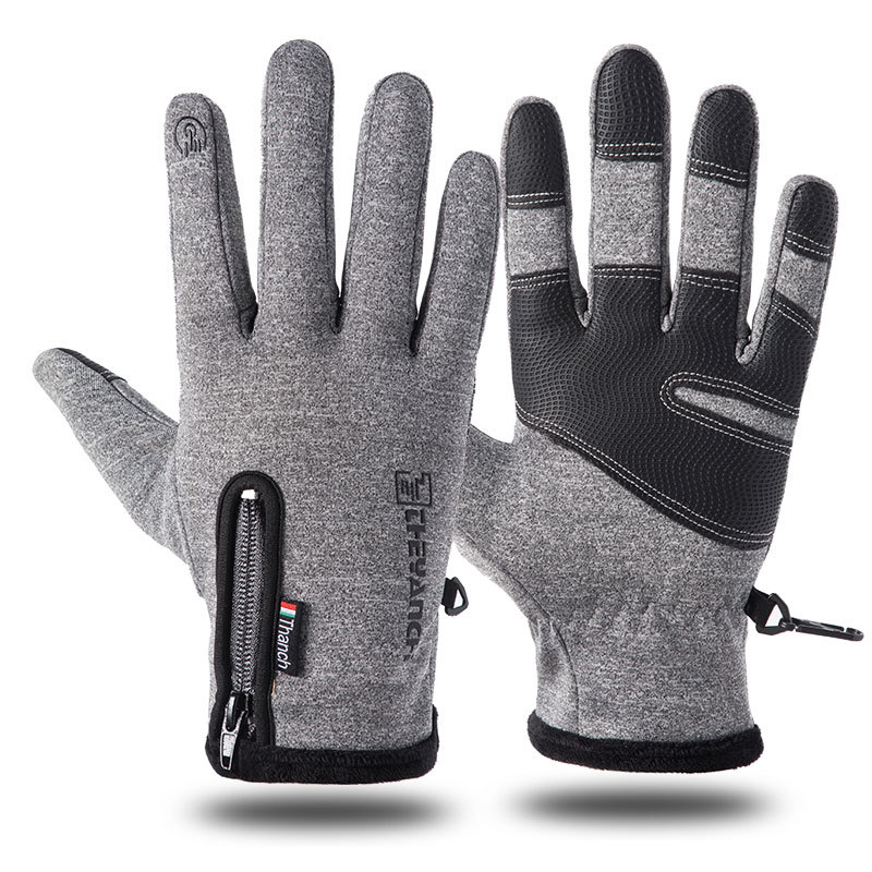 Waterdichte Winter Warme Handschoenen Mannen Ski Handschoenen Snowboard Handschoenen Motorrijden Winter Touchscreen Sneeuw Windstopper Handschoen: Grijs / XXL