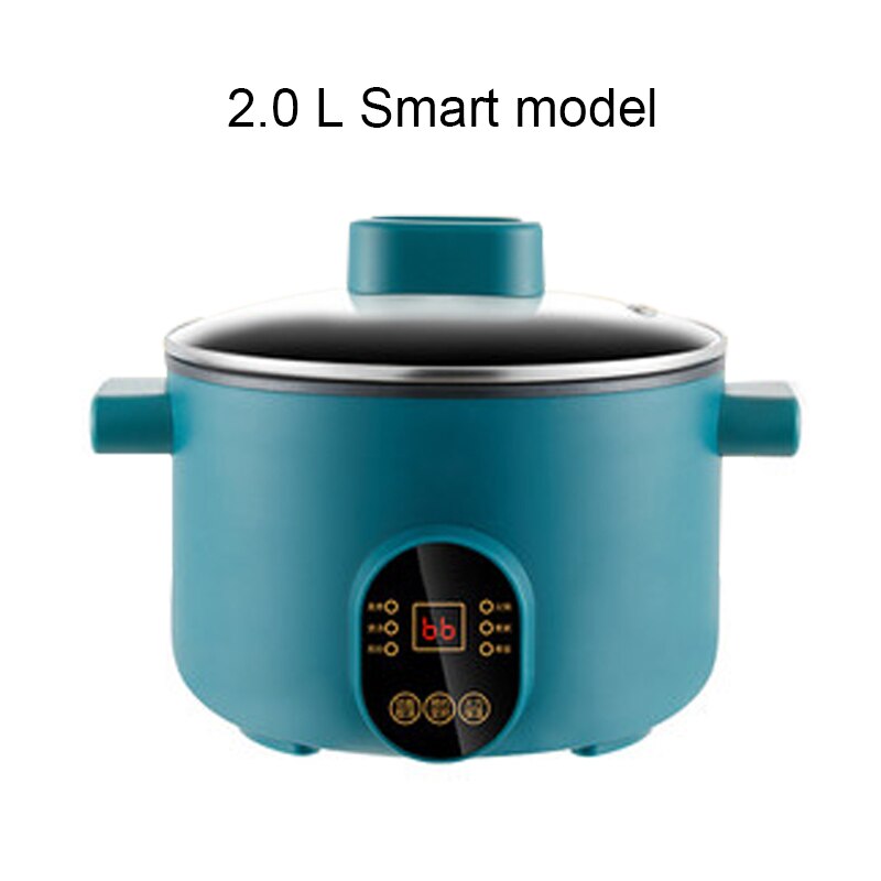 Edtid 220v fogão elétrico multifuncional panela de aquecimento elétrico máquina panela de cozinhar hotpot macarrão ovos sopa mini panela arroz 2l: 2L Smart model