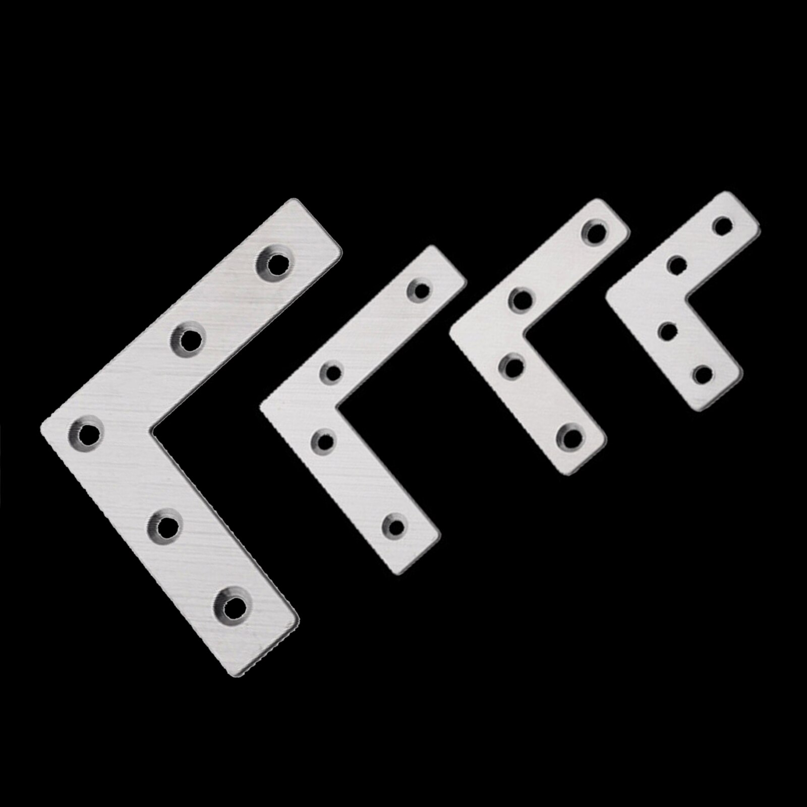 5Pcs Stainless Steel L-shaped Flat Bracket 40/50/60/80mm L Shape Board Support Corner Bracket Furniture Fittings Connectors