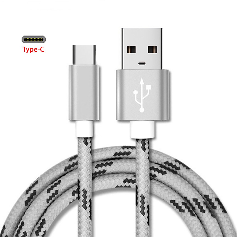 Snel Opladen Kabel Type C Data Lijn Voor Xiaomi Redmi Note 7 Snelle Opladen Data Sync Usb C Kabel Voor samsung Galaxy Oneplus 6T: Typoe-C Silver / 1m