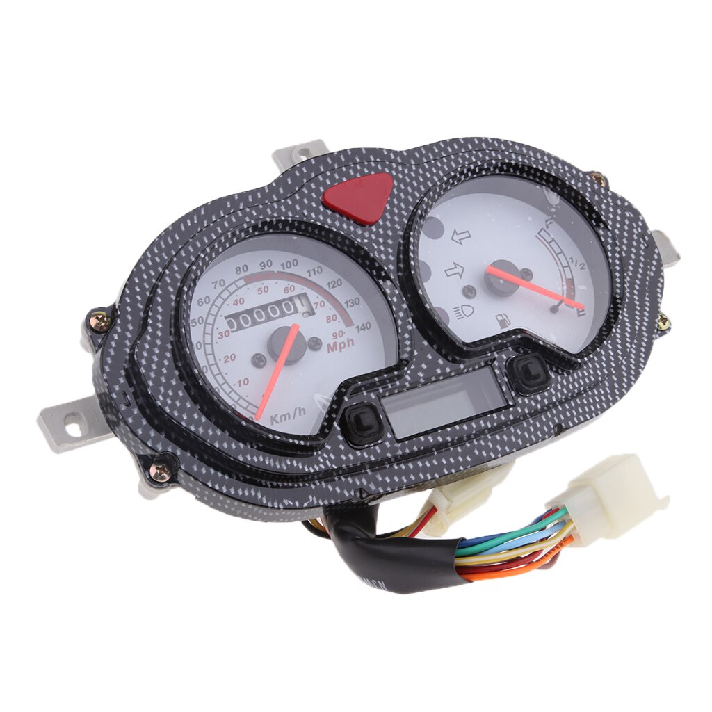 12V Scooter ATV Speedometer Gas Gauge Battery Level Retro Instrument 7 Pins