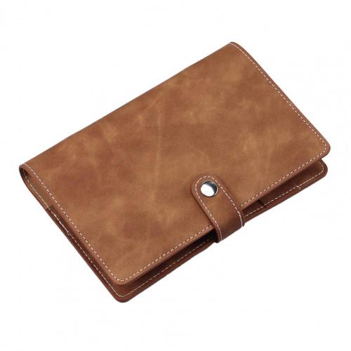A6 Solod Scrapbook w/Buckle Personal Organizer Binder Notebook Detachable Faux Leather Cover Binder Notebook DIY Scrapbook: Amber brown