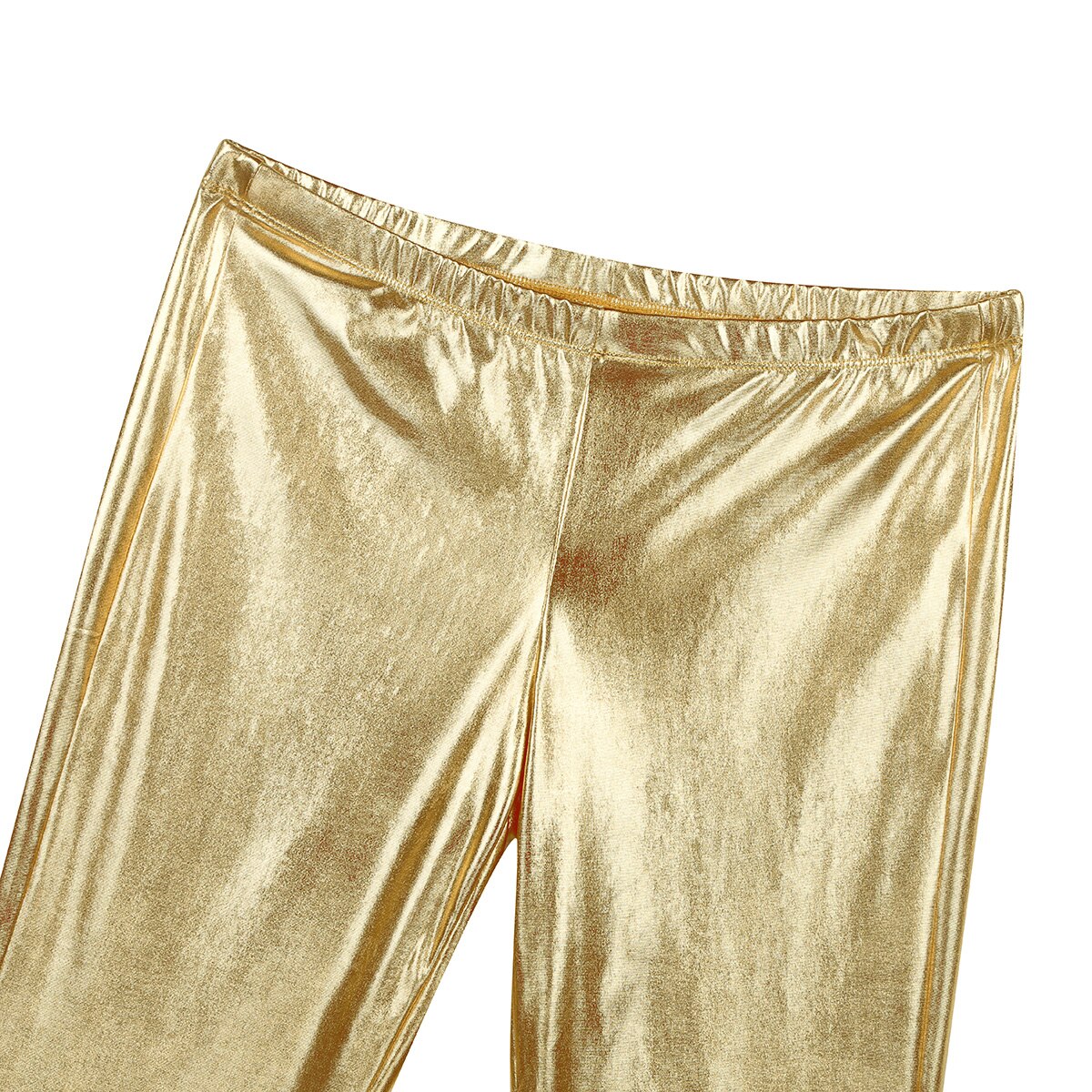 Pantalon holographique métallique brillant pour hommes, , tenue de Club, Disco, loisirs, Long, Costume décontracté, pantalon évasé à cloche