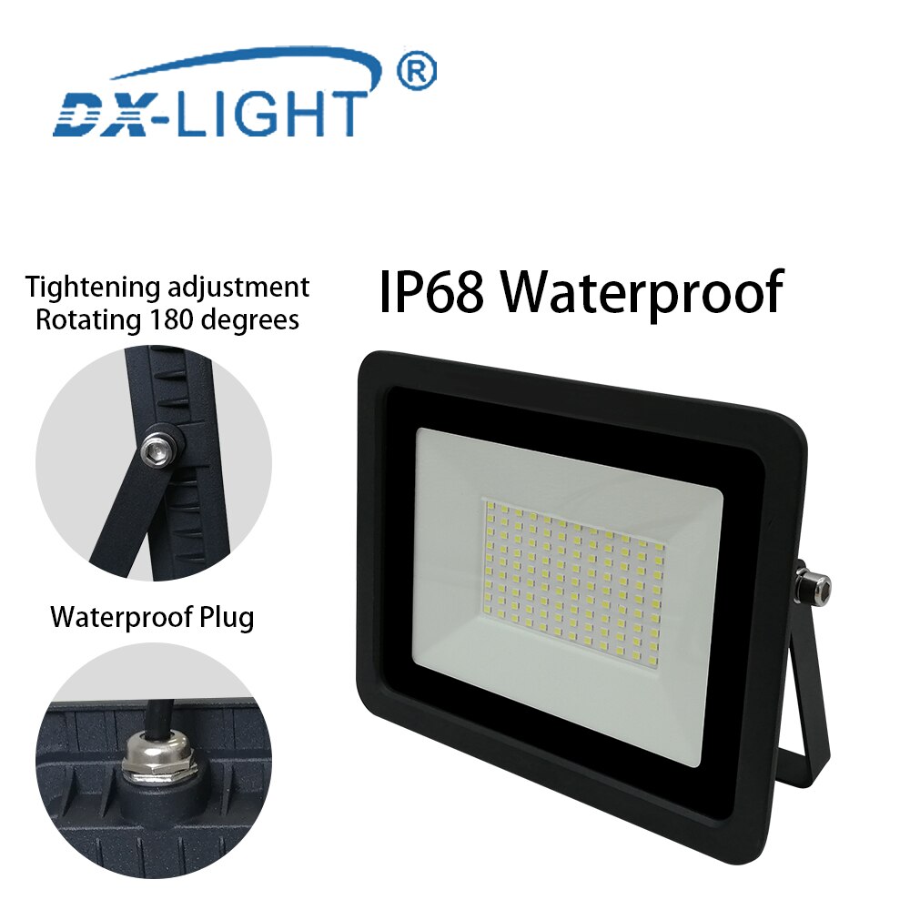 LED Floodlight 10W 20W 30W 50W 100W Ultra-thin Led Flood Light 110V/220V IP68 Waterproof Outdoor Garden Spotlight
