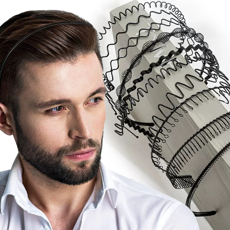 Unisex Black Wave Haarband Heren Dames Mode Golvend Haar Hoofd Hoepel Band Sport Hoofdband Haarband Hoofddeksels Haaraccessoires