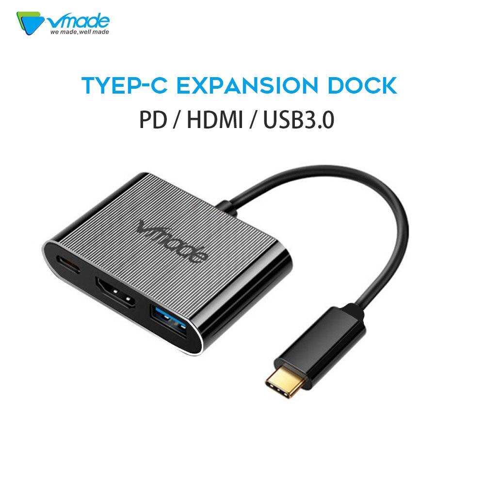 3 I 1 Usb Hub Type C Til Adapter 4K Ultra Hd Adapter Omformer Til Laptop Til Mac Bok Huawei P40